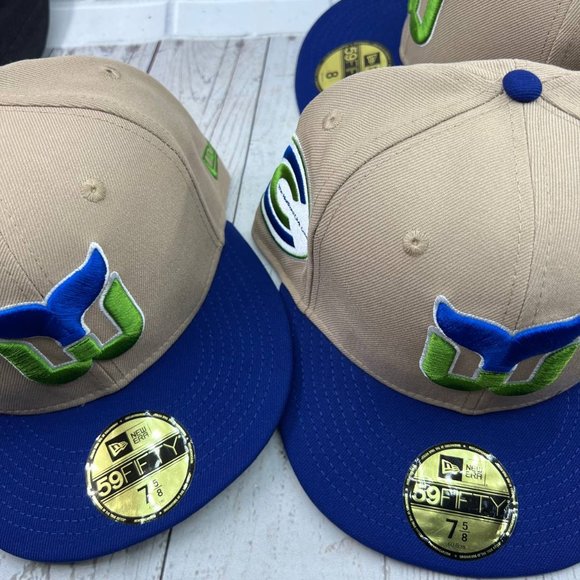 Hartford Whalers‎ NHL 7-7 5/8,8 59Fifty New Era Hat Fitted Cap Blue Brown Men - Picture 12 of 13
